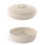 BergHOFF Ron 3-Piece Stoneware Steamer Insert and Covered Bowl Set, White thumbnail 1