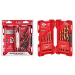 Milwaukee SHOCKWAVE Titanium Step Bit & Cobalt RED HELIX Drill Bit Set, 18-Piece thumbnail 1