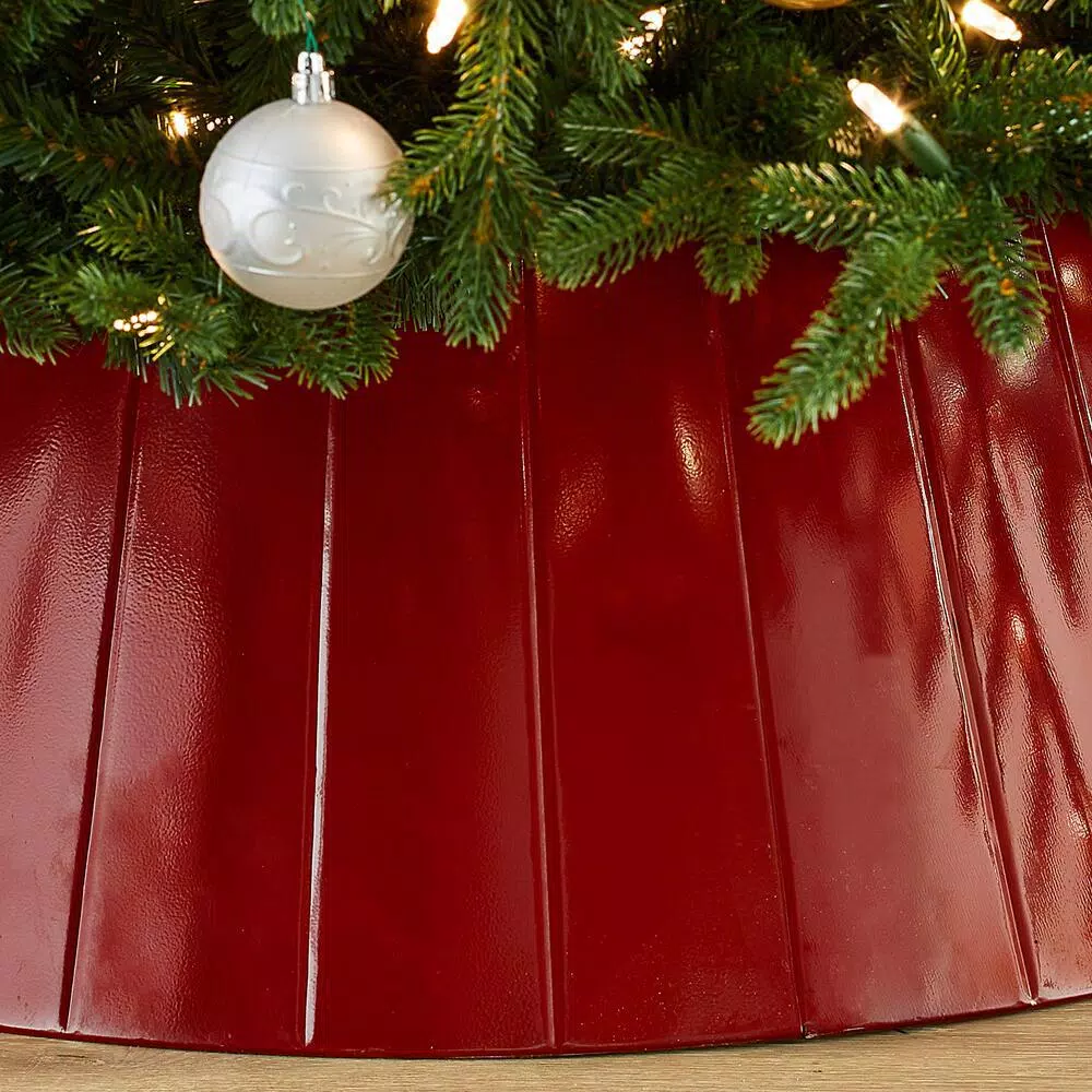 Home Accents Holiday 27 in. Red Metal Christmas Tree Collar