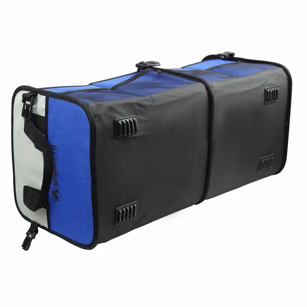 GigaTent 2-Compartment Collapsible Portable Trunk Organizer and Soft-Side Cooler, Blue