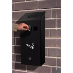 Alpine Industries Black Stainless Steel Wall-Mounted Cigarette Disposal Station thumbnail 4