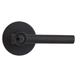 Defiant Highland Matte Black Keyed Entry Door Lever with Round Rose thumbnail 8