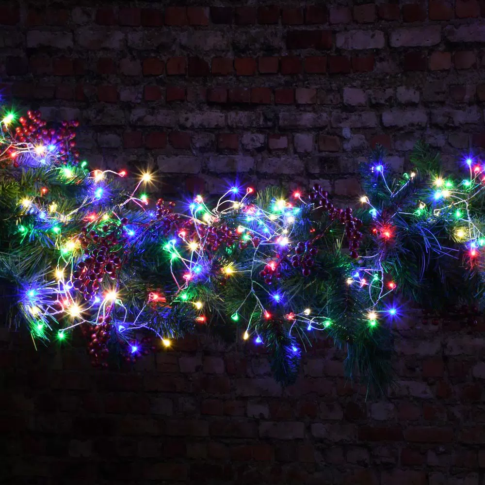 LUMABASE 100-Light Multi-Color Firecracker Fairy LED String Lights, Battery Operated (Set of 2)