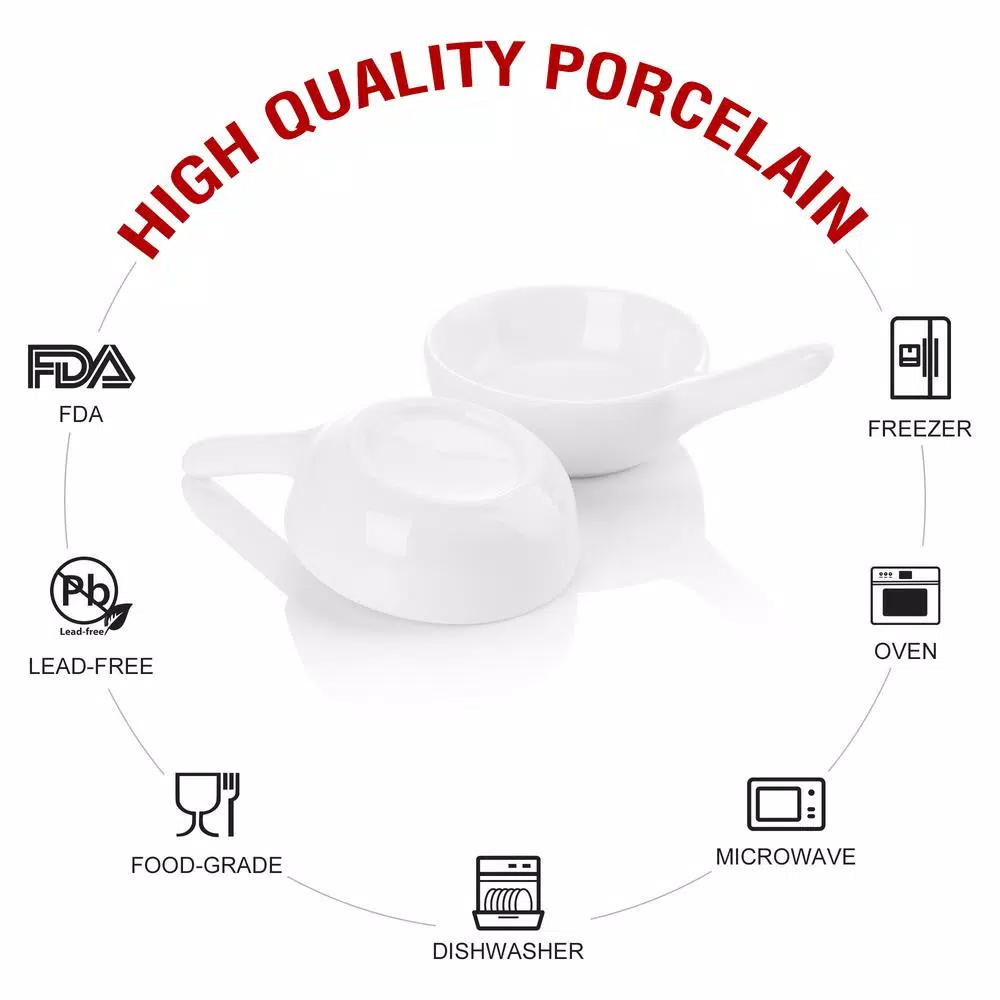 MALACASA 3.75 in. White Porcelain Ramekins Set of 12 - Versatile Ceramic Serving Dishes