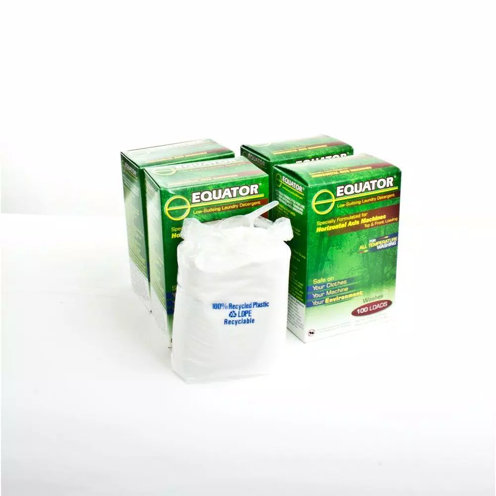 Equator HE Low-Sudsing Laundry Detergent Powder, Dye & Fragrance Free, 4 Pack