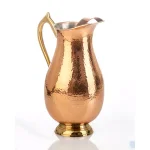 Abigails Element Collection Hammered Copper Pitcher with Brass Handle thumbnail 1