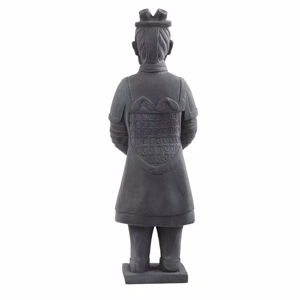 Nearly Natural 40 in. Classic Gray Stone Warrior Statue - Indoor/Outdoor Decorative Sculpture