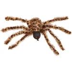 Worth Imports 22 in. Brown Furry Spider with Lighted Red Eyes (Set of 2) - Halloween Bug Decor thumbnail 1