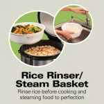 Hamilton Beach 20-Cup Stainless Steel Rice and Hot Cereal Cooker with Rice Rinser and Steam Basket thumbnail 2
