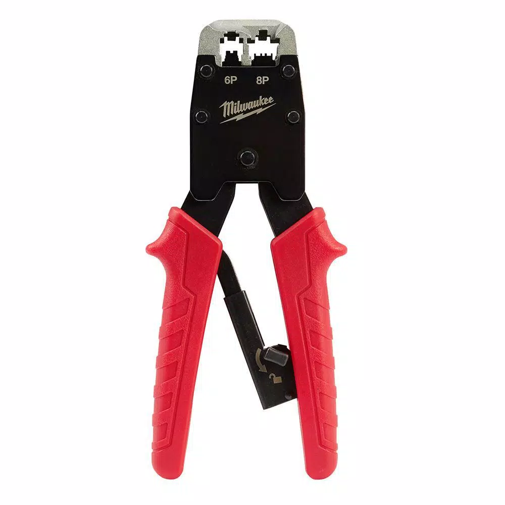 Milwaukee 3-Piece Electrician Snips, Impacting Punchdown Tool, and Ratcheting Modular Crimper Set