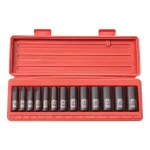 TEKTON 3/8 in. Drive 7-19 mm 6-Point Deep Impact Socket Set, 13-Piece thumbnail 1