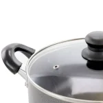Better Chef 14 in. Aluminum Nonstick Frying Pan with Glass Lid, Gray thumbnail 2