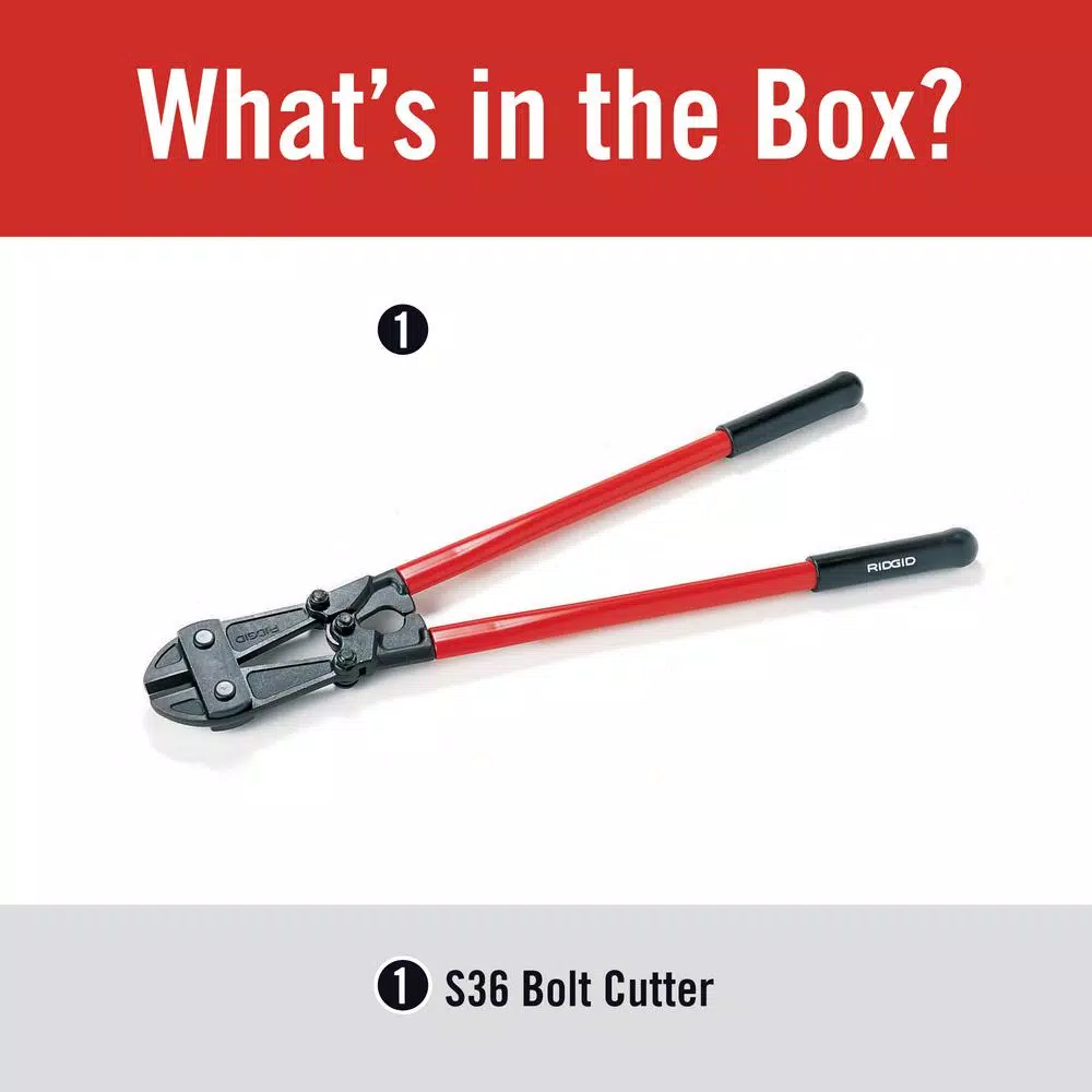 RIDGID 36 in. Model S36 Heavy-Duty Bolt Cutter with Hardened Alloy Steel Jaws