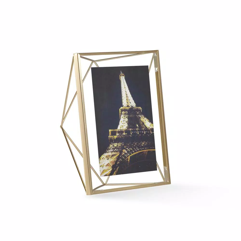 Umbra Prisma 5 x 7 in. Matte Brass Floating Picture Frame