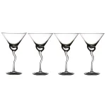 Abigails Martini 13 oz. Glass with Wavy Stem, Set of 4 thumbnail 1
