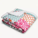 Lush Decor Brookdale Purple and Turquoise Sherpa Throw Blanket, Reversible Patchwork Pattern thumbnail 2