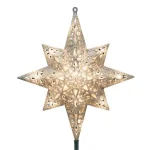 GE Holiday Classics 11 in. 16-Light Silver Glittered Bethlehem Star Tree Topper thumbnail 1