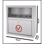 Alpine Industries Stainless Steel Wall Mounted Cigarette Disposal Station thumbnail 5