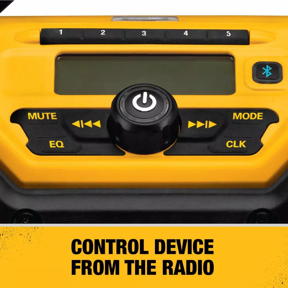 DEWALT 20V MAX Bluetooth Jobsite Radio with Built-in 3A Battery Charger