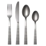 Cambridge Silversmiths Dallas Frost 16-Piece Flatware Set with Chrome Caddy, Service for 4 thumbnail 1
