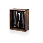 Legacy Pilsner Beer Gift Set with Acacia Wood Case, 2 Glasses, Cork Coasters, and Bottle Opener thumbnail 5