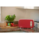 BergHOFF Seren 2-Slice Red Long Slot Toaster with Side Loading Design and Serving Tray Cover thumbnail 5