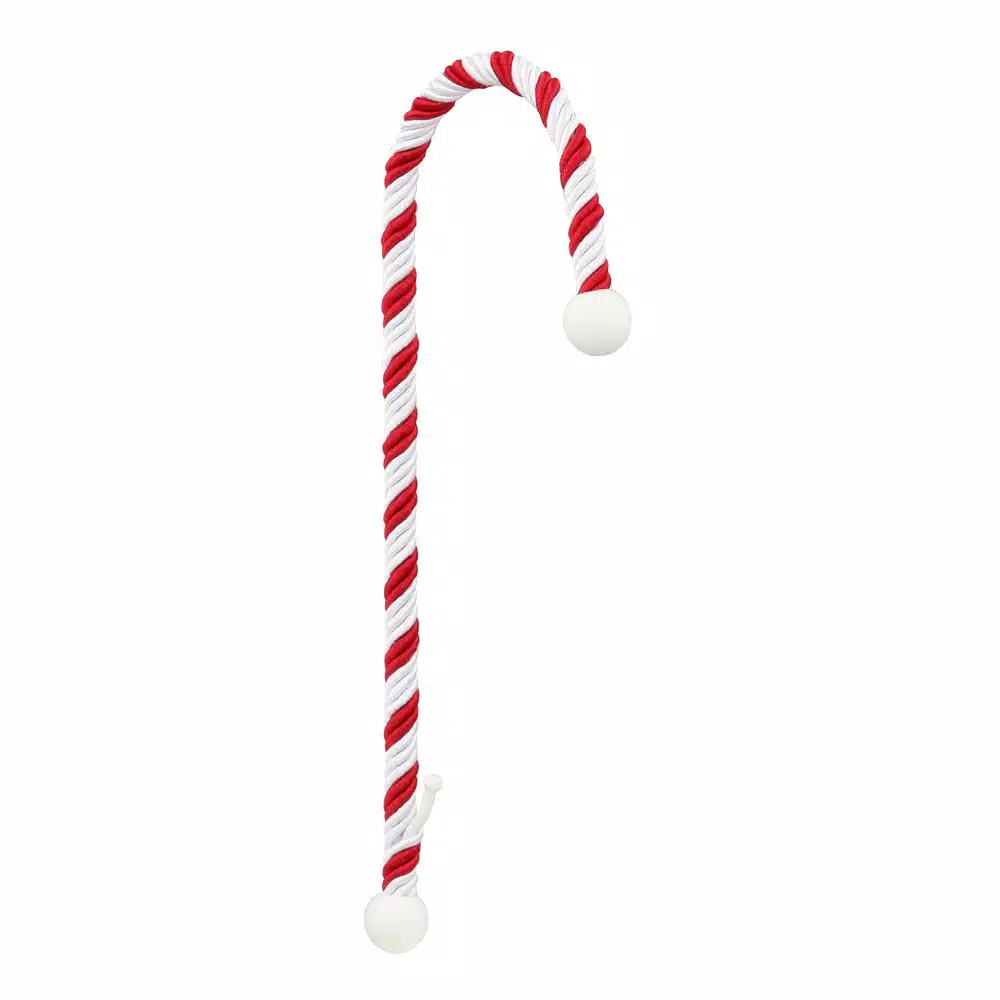 Haute Decor Candy Cane Stocking Holders (2-Pack) - Red and White Festive Mantel Decor