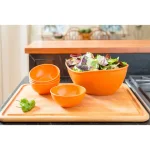 Unbranded EVO Sustainable Goods Orange Wood-Plastic Composite Serving Bowl Set, 5-Piece thumbnail 2