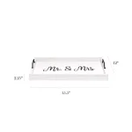 Elegant Designs White Wash Wooden Decorative Serving Tray with Black Metal Handles - Mr. and Mrs. Farmhouse Style thumbnail 2