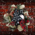Fraser Hill Farm 20 in. Artificial Christmas Wreath with Snowman, Pinecones, and Berries thumbnail 5