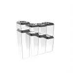 Classic Cuisine 8-Piece Airtight Plastic Food Storage Container Set, Stackable Rectangular Canisters thumbnail 2