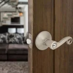 Defiant Scroll Keyed Entry Door Lever, Satin Nickel thumbnail 2