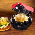 TACO TUESDAY Tortilla Bowl Maker, 100 sq. in. Non-Stick Specialty Grill, Red thumbnail 3