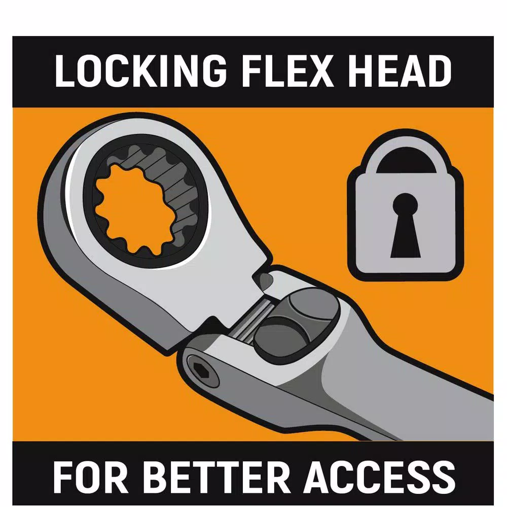 GEARWRENCH 12-Piece Metric Flex-Head Ratcheting Combination Wrench Set with Roll Pouch
