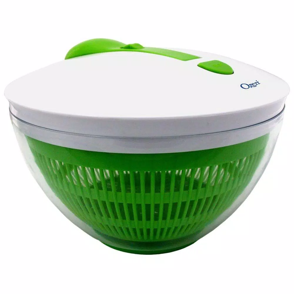 Ozeri FRESHSPIN Salad Spinner and Serving Bowl, Swiss Designed, BPA-Free, Green