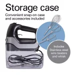 Hamilton Beach Professional 5-Speed Hand Mixer, Black thumbnail 7