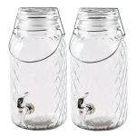 HOME ESSENTIALS AND BEYOND Set of 2 Glass Beverage Dispensers, 1 Gallon Capacity with Chrome Spouts thumbnail 1