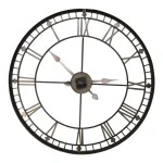 Stratton Home Decor Austin 31.5" Oversized Industrial Wall Clock - Black and Gold thumbnail 2