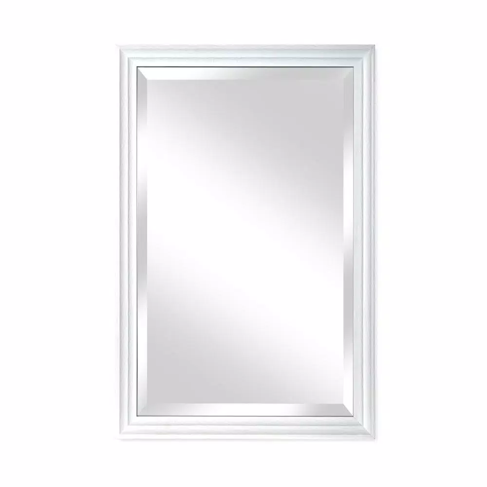Alpine Art & Mirror Natural White Beveled Glass Accent Mirror, 24 x 36 in.