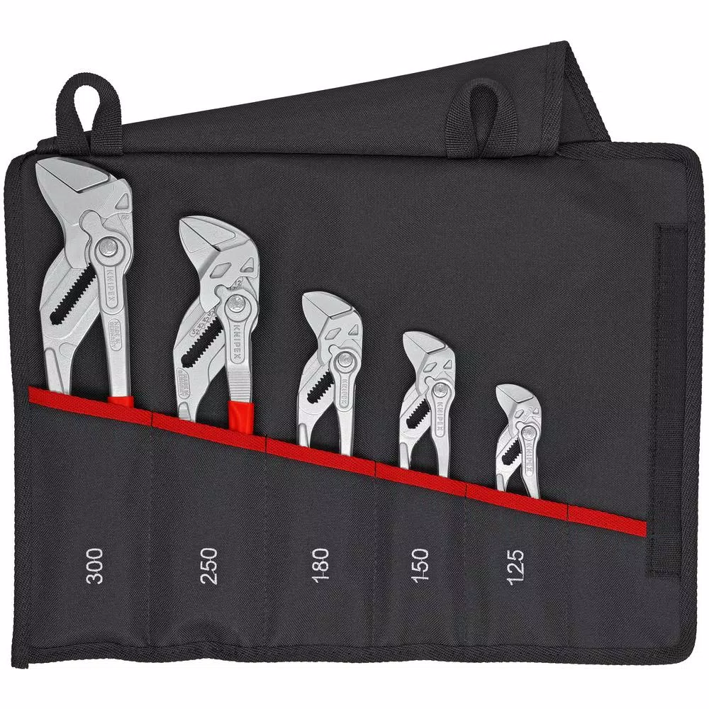 KNIPEX 5-Piece Pliers Wrench Set with Tool Roll
