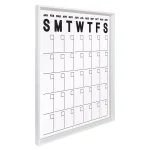 Kate and Laurel Calter White Acrylic Monthly Erasable Wall Calendar Memo Board thumbnail 1