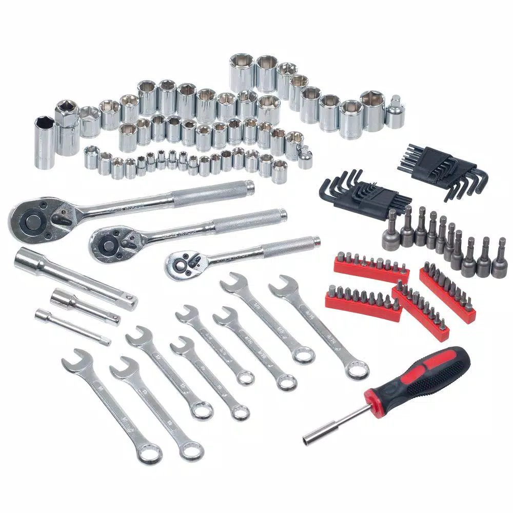Stalwart 135-Piece Mechanic's Hand Tool Set with Chrome Vanadium Sockets and Wrenches