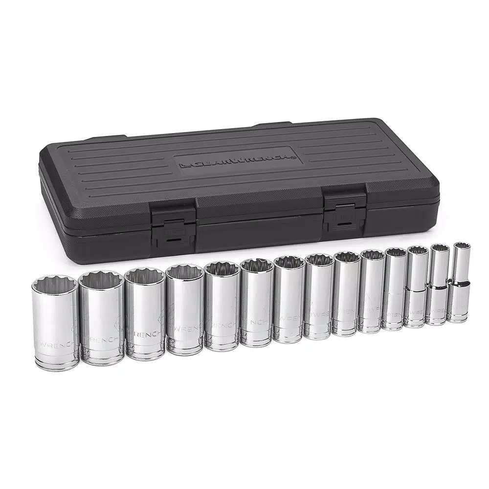 GearWrench 1/2 in. Drive SAE Deep Socket Set, 14-Piece