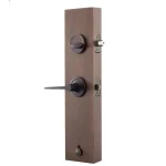 Copper Creek Craftsman Tuscan Bronze Front Door Handleset with Contemporary Zane Lever Trim thumbnail 4