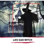 Haunted Hill Farm 7.5 ft. Animated Phantom Witch with Multi-Color LED Crystal Ball Halloween Prop thumbnail 11