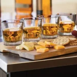 Libbey Craft Spirits 5.5 oz. Whiskey Flight Glass Set with Wood Carrier, 5-Piece Set thumbnail 1