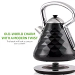 Ovente Cleo Collection 1.7L Electric Kettle, 1500W Stainless Steel Tea Kettle with Auto Shut-Off, Black thumbnail 4