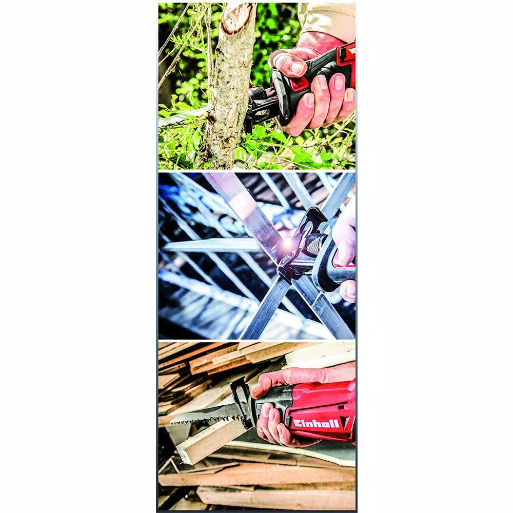 Einhell PXC 18V Cordless Reciprocating Saw, 2600 SPM, 1 in. Stroke with 6 in. Wood Blade (Tool Only)