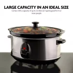 Ovente 3.7 Qt. Stainless Steel Electric Slow Cooker with Glass Lid, 3 Temperature Settings (SLO35ABR) thumbnail 5