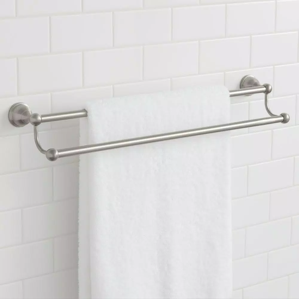 Glacier Bay Mandouri Series 24 in. Double Towel Bar, Brushed Nickel Aluminum